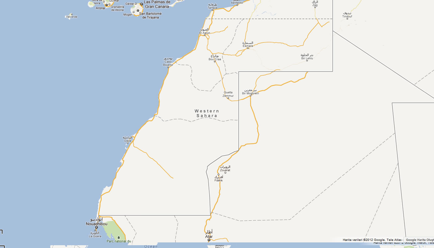 carte du Sahara Occidental